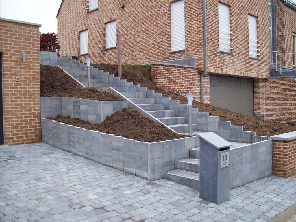 Vallons nivelles | Escalier-et-soutenement-en-pb